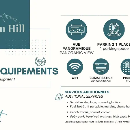 Hill A Terrasse 130m2, Vue Panoramique, Piscine, Parking Prive, Climatisation, Wifi Apartment Nizza